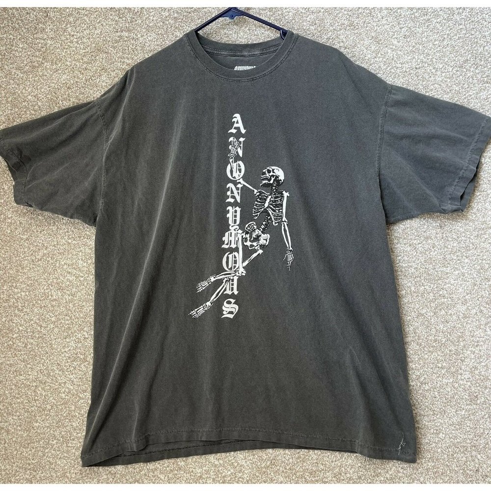 Anonymous Mens Skeleton Pole Dancer Graphic Double Sided T Shirt Size 2XL